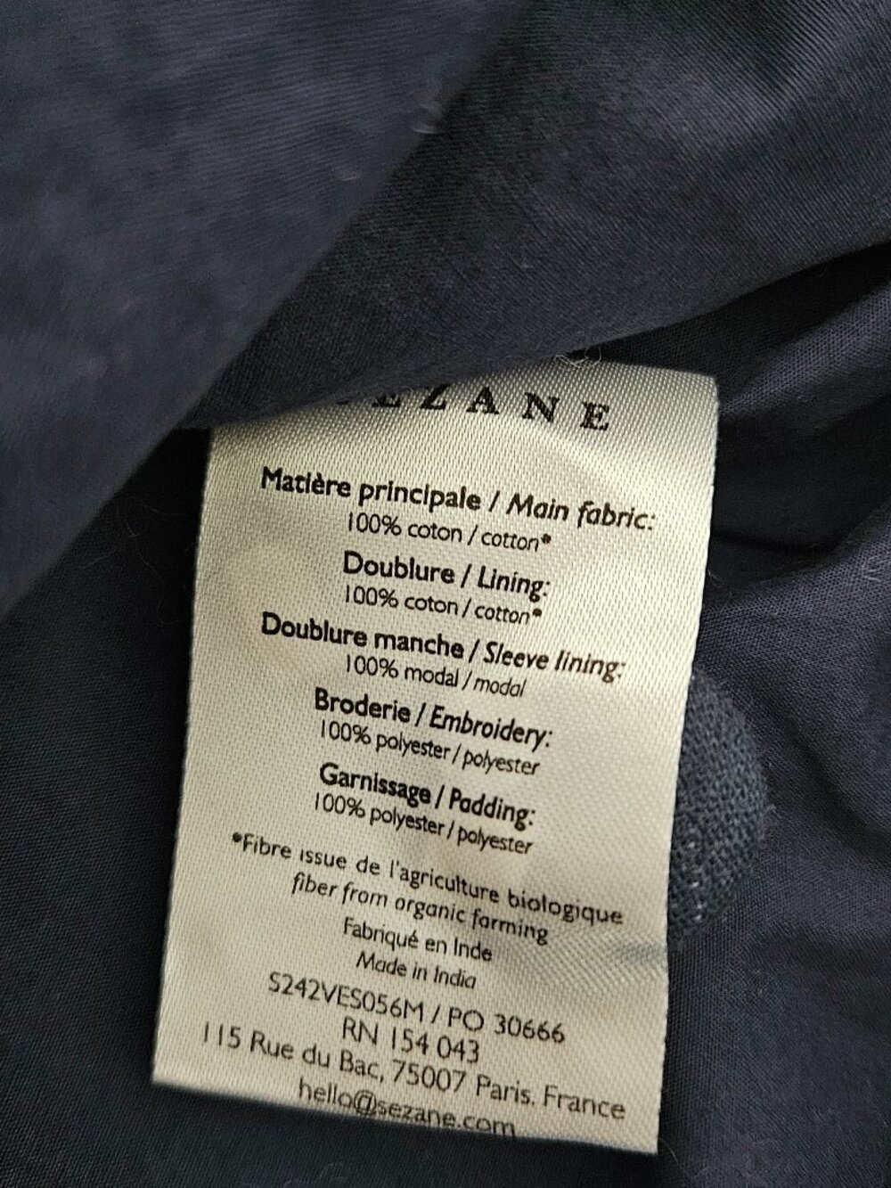 Sezane Dakota Jacket, Floral Check, Cotton NWT Size 2 US - Picture 11 of 12